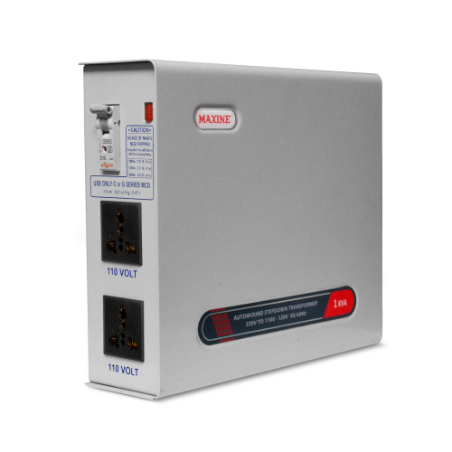 Step Down 1000W 220V to 110V Maxine Toroidal Auto Wound Voltage Converter with 2 Sockets | For US Products in India