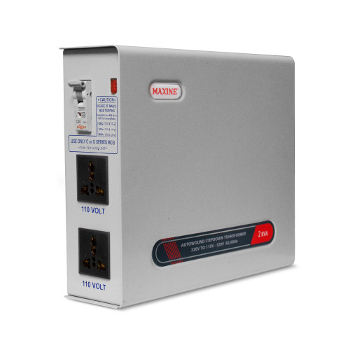 Step Down 2000W 220V to 110V Maxine Toroidal Auto Wound Voltage Converter with 2 Sockets | For US Products in India