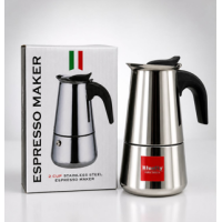 Blue Fly Stainless Steel Espresso Maker Stovetop Coffee Percolator Italian Coffee Maker Moka Pot - 2 Cup